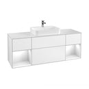 Villeroy & Boch Finion vanity unit with 4 pull-out compartments for countertop basins, rack element left & right