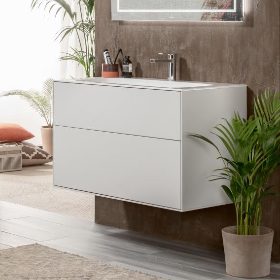Villeroy & Boch Finion washbasin with vanity unit with 2 pull-out compartments white, with CeramicPlus