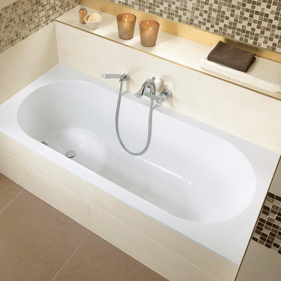 Villeroy & Boch Libra rectangular bath with shower zone, built-in white