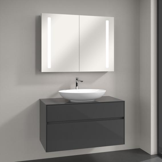 Villeroy & Boch Loop & Friends countertop washbasin with Embrace vanity unit and My View 14 mirror cabinet