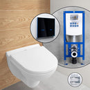Villeroy & Boch O.novo Compact complete SET wall-mounted toilet with neeos pre-wall element, flush plate