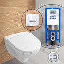 Villeroy & Boch O.novo Compact complete SET wall-mounted toilet with neeos pre-wall element, flush plate