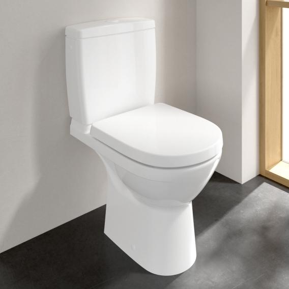 Villeroy & Boch O.novo Compact floorstanding close-coupled washdown toilet, open flush rim