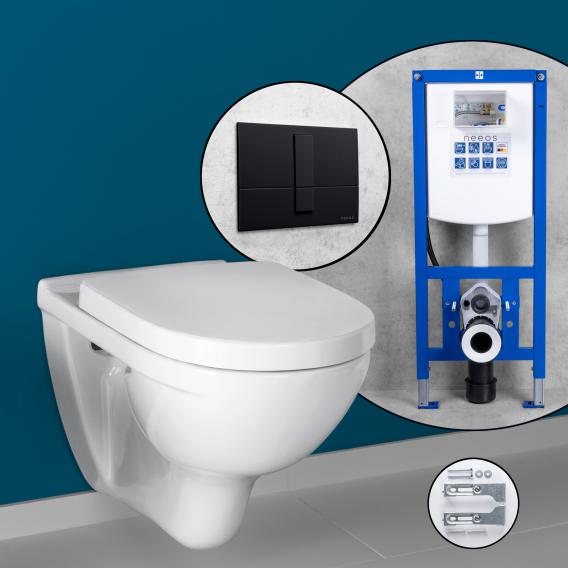 Villeroy & Boch O.novo complete SET wall-mounted toilet with neeos pre-wall element, flush plate