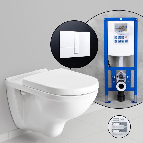 Villeroy & Boch O.novo complete SET wall-mounted toilet with neeos pre-wall element, flush plate