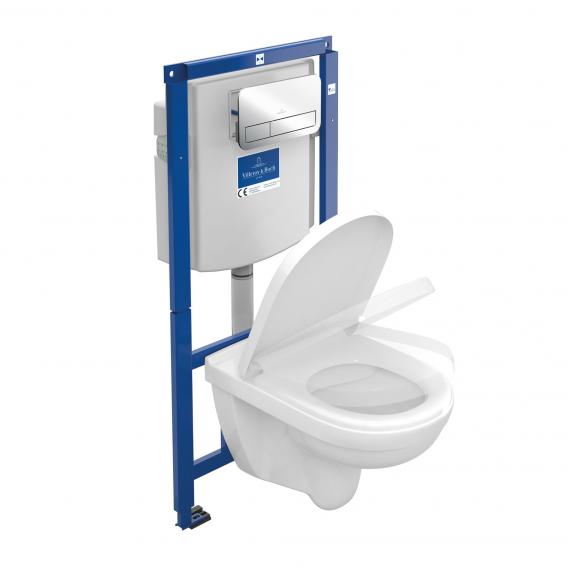 Villeroy & Boch O.novo wall-mounted washdown toilet ViConnect combi pack, open flush rim, with toilet seat