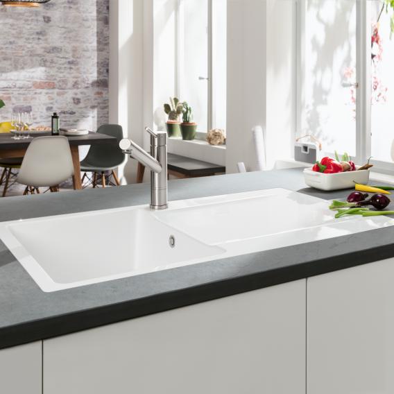 Villeroy & Boch Siluet 50 Flat kitchen sink with drainer, reversible