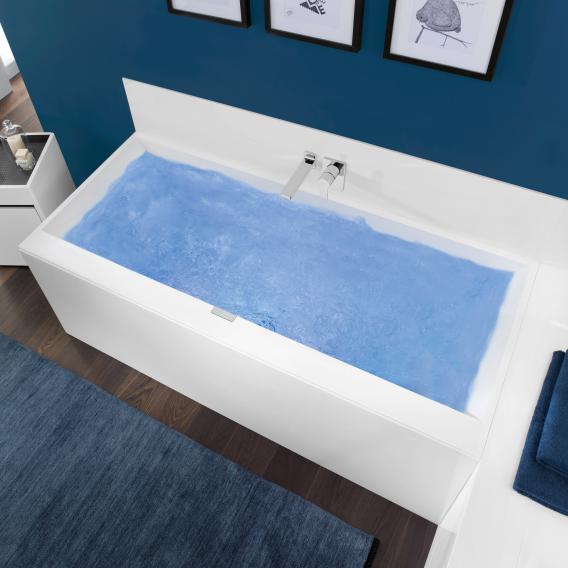 Villeroy & Boch Squaro Edge 12 Duo rectangular whirlbath with panelling white, with HydroPool Entry