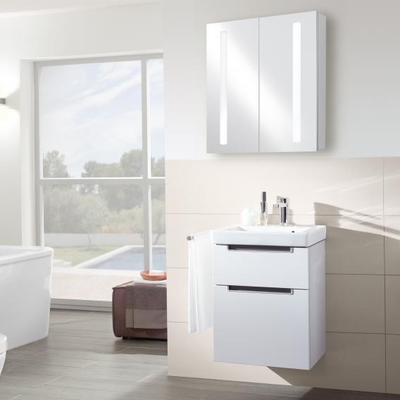 Villeroy & Boch Subway 2.0 hand washbasin with vanity unit and My View 14 mirror cabinet