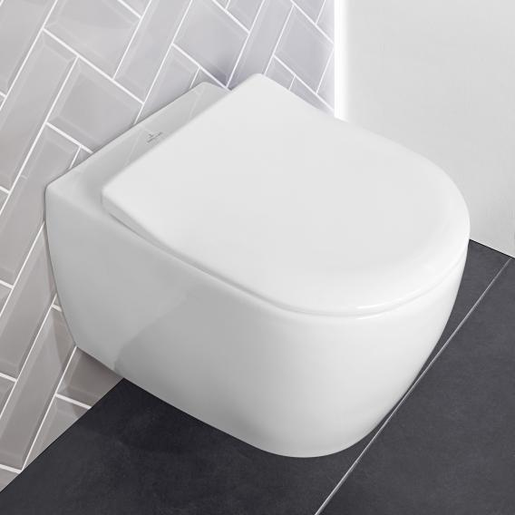 Villeroy & Boch Subway 2.0 wall-mounted washdown toilet, open flush rim, DirectFlush