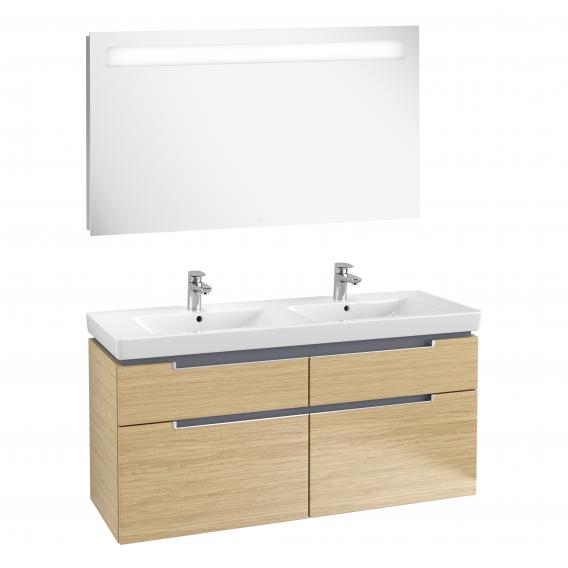 Villeroy & Boch Subway 2.0 washbasin with vanity unit and More to See 14 mirror