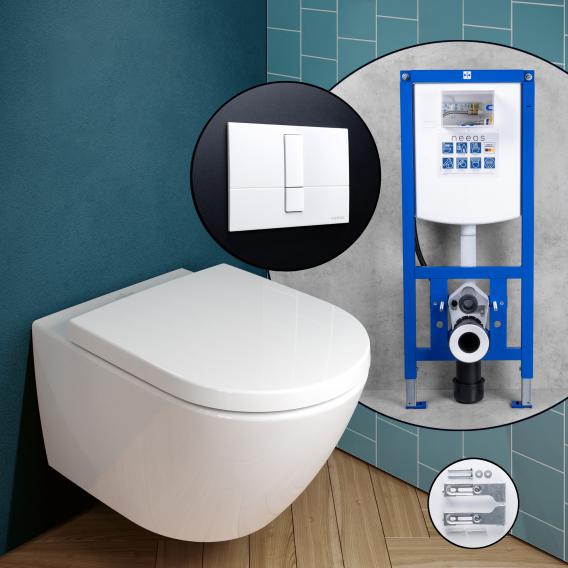 Villeroy & Boch Subway 3.0 complete SET wall-mounted toilet with neeos pre-wall element, flush plate