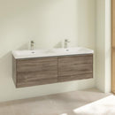 Villeroy &amp; Boch Subway 3.0 雙洗臉盆，附梳妝台，附 2 個拉出式隔間