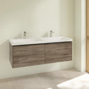 Villeroy &amp; Boch Subway 3.0 雙洗臉盆，附梳妝台，附 2 個拉出式隔間