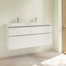 Villeroy &amp; Boch Subway 3.0 雙洗臉盆，附梳妝台，附 4 個拉出式隔間