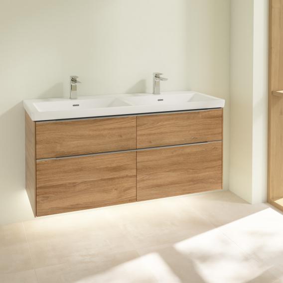 Villeroy & Boch Subway 3.0 double washbasin with vanity unit with 4 pull-out compartments