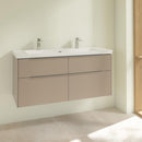 Villeroy &amp; Boch Subway 3.0 雙洗臉盆，附梳妝台，附 4 個拉出式隔間