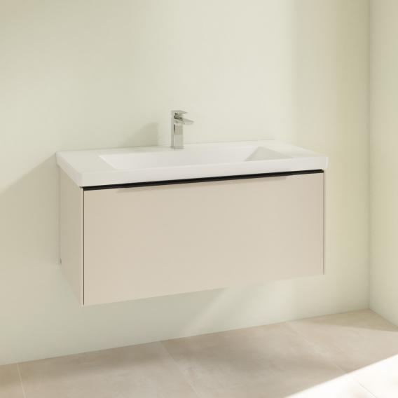 Villeroy &amp; Boch Subway 3.0 洗臉盆，附梳妝台，附 1 個拉出式隔間