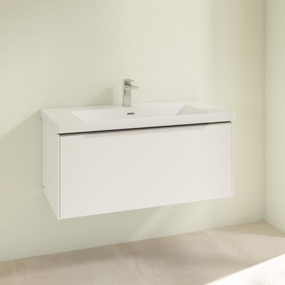 Villeroy &amp; Boch Subway 3.0 洗臉盆，附梳妝台，附 1 個拉出式隔間