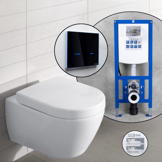 Villeroy & Boch Subway complete SET wall-mounted, washout toilet with neeos pre-wall-element flush plate