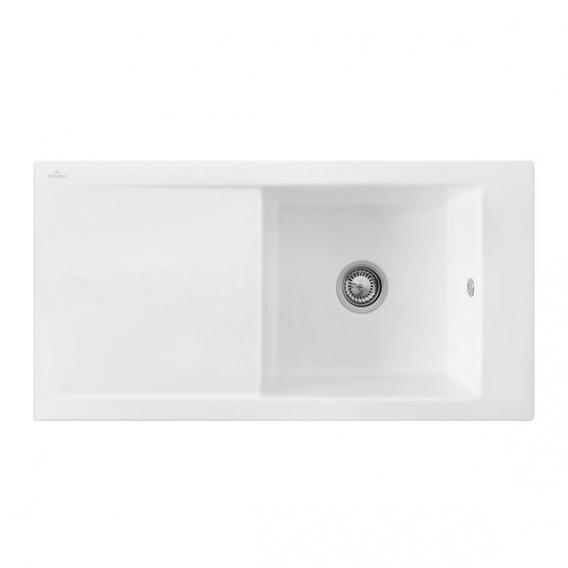 Villeroy & Boch Timeline 60 Flat kitchen sink with drainer, reversible white alpine high