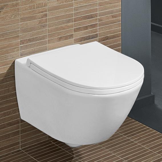 Villeroy & Boch Universo combi pack wall-mounted, washdown toilet TwistFlush, with toilet seat