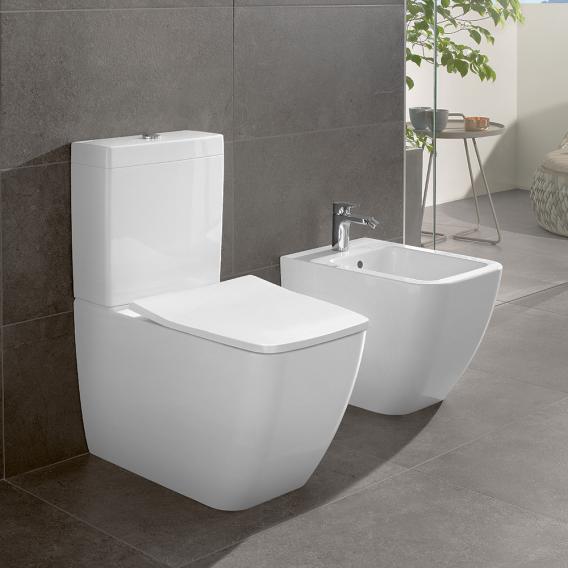 Villeroy & Boch Venticello floorstanding close-coupled washdown toilet, open flush rim