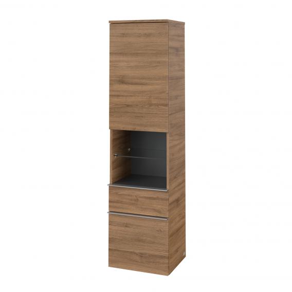 Villeroy & Boch Venticello tall unit with open central compartment, 2 pull-out compartments and 1 door