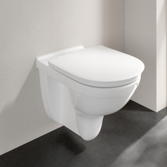 Villeroy & Boch ViCare wall-mounted washdown toilet, open flush rim, DirectFlush white