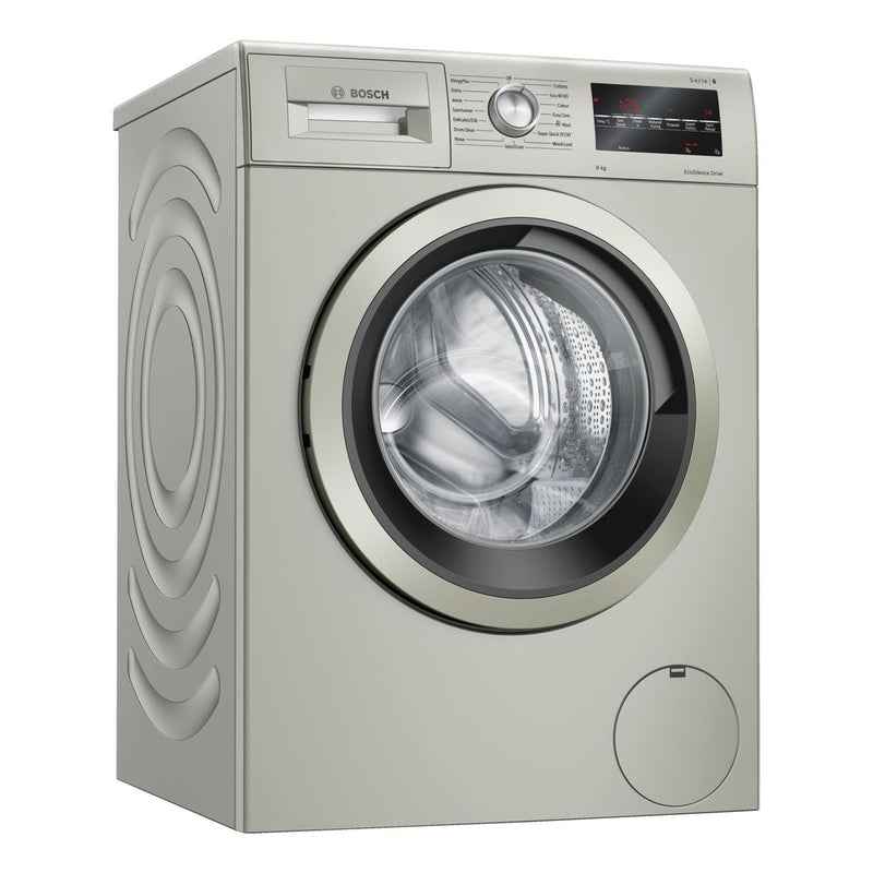Bosch - Serie | 6 Washing Machine, Front Loader 9 Kg 1400 Rpm, Silver Inox WAU28TS1GB 