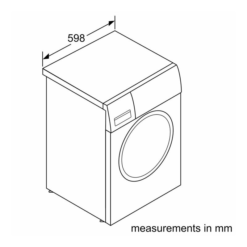 Bosch - Serie | 6 Washing Machine, Front Loader 9 Kg 1400 Rpm, Silver Inox WAU28TS1GB