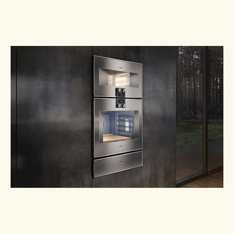 Gaggenau - 400 系列保溫抽屜 76 x 21 公分不銹鋼玻璃後面 WS482110